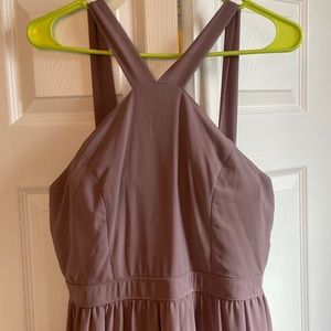 Lulu’s Sz L Air of Romance Taupe Maxi Dress
